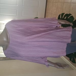 W5 1x raise dotted line pattern quarter ruffle sleeve long lines